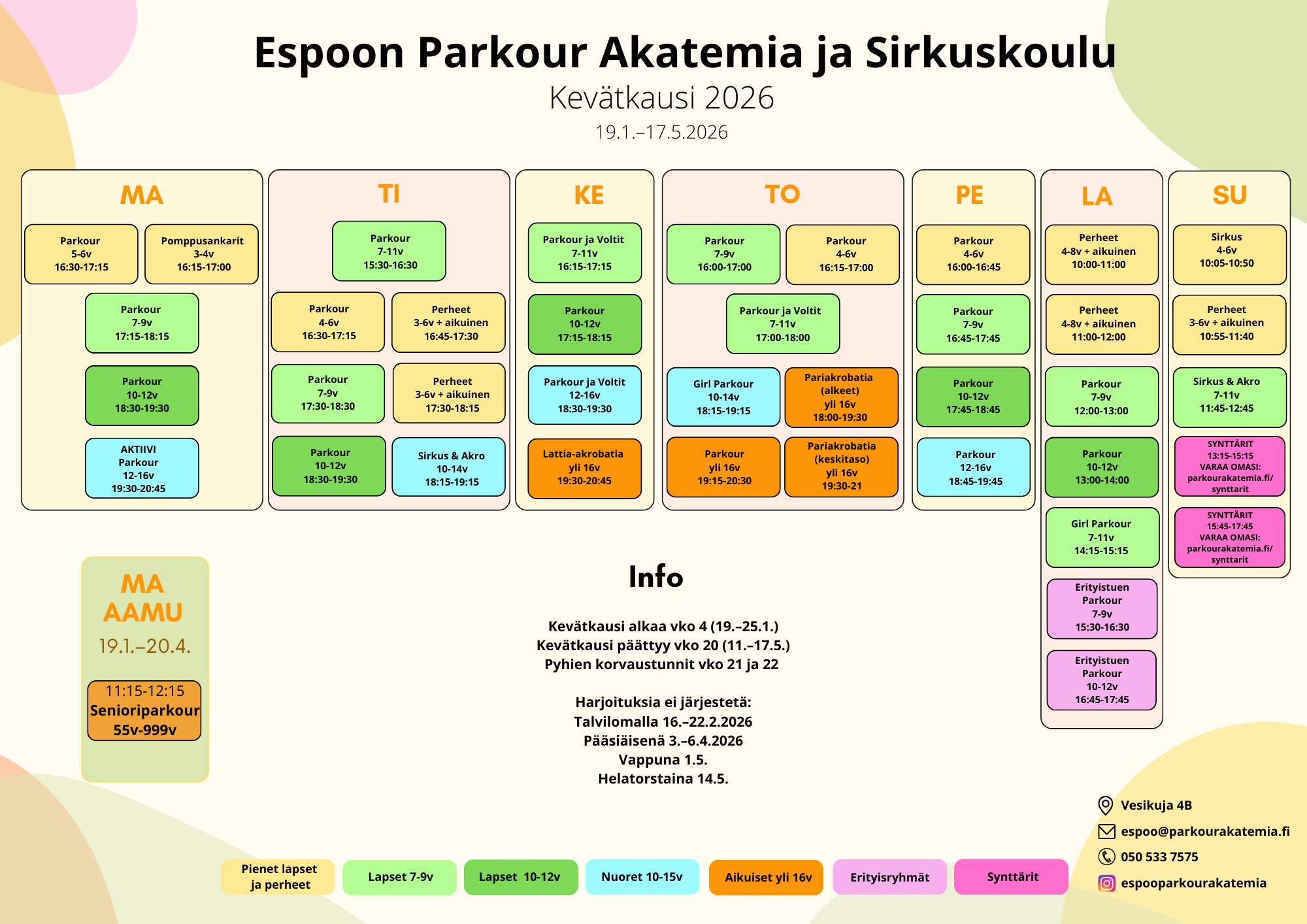 Espoo kevät 2026 VIRALLINEN EspoonParkourAkatemiajaSirkuskoulu_syksy23